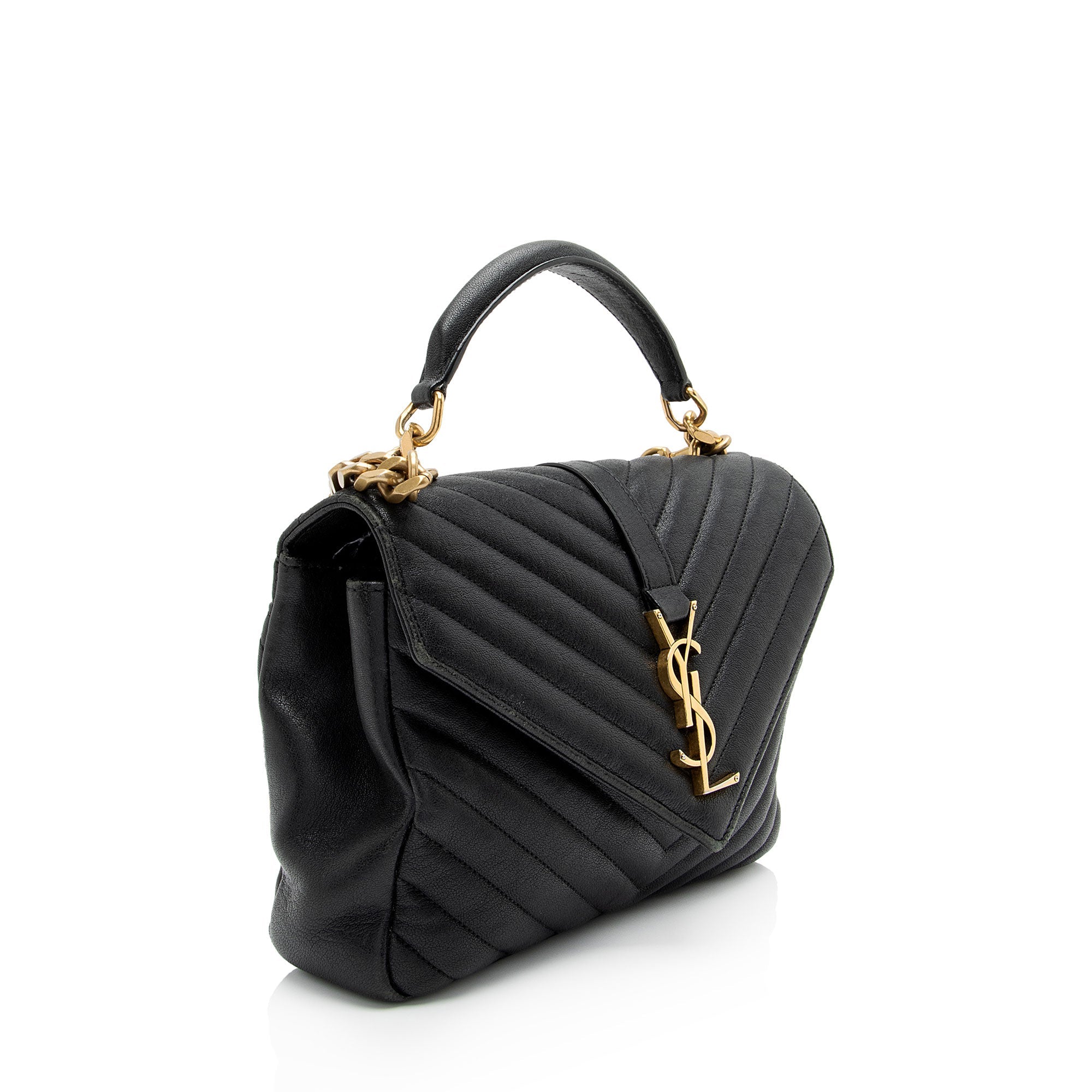 Saint Laurent Matelasse Calfskin Monogram College Medium Shoulder Bag (SHF-p3Eevf)