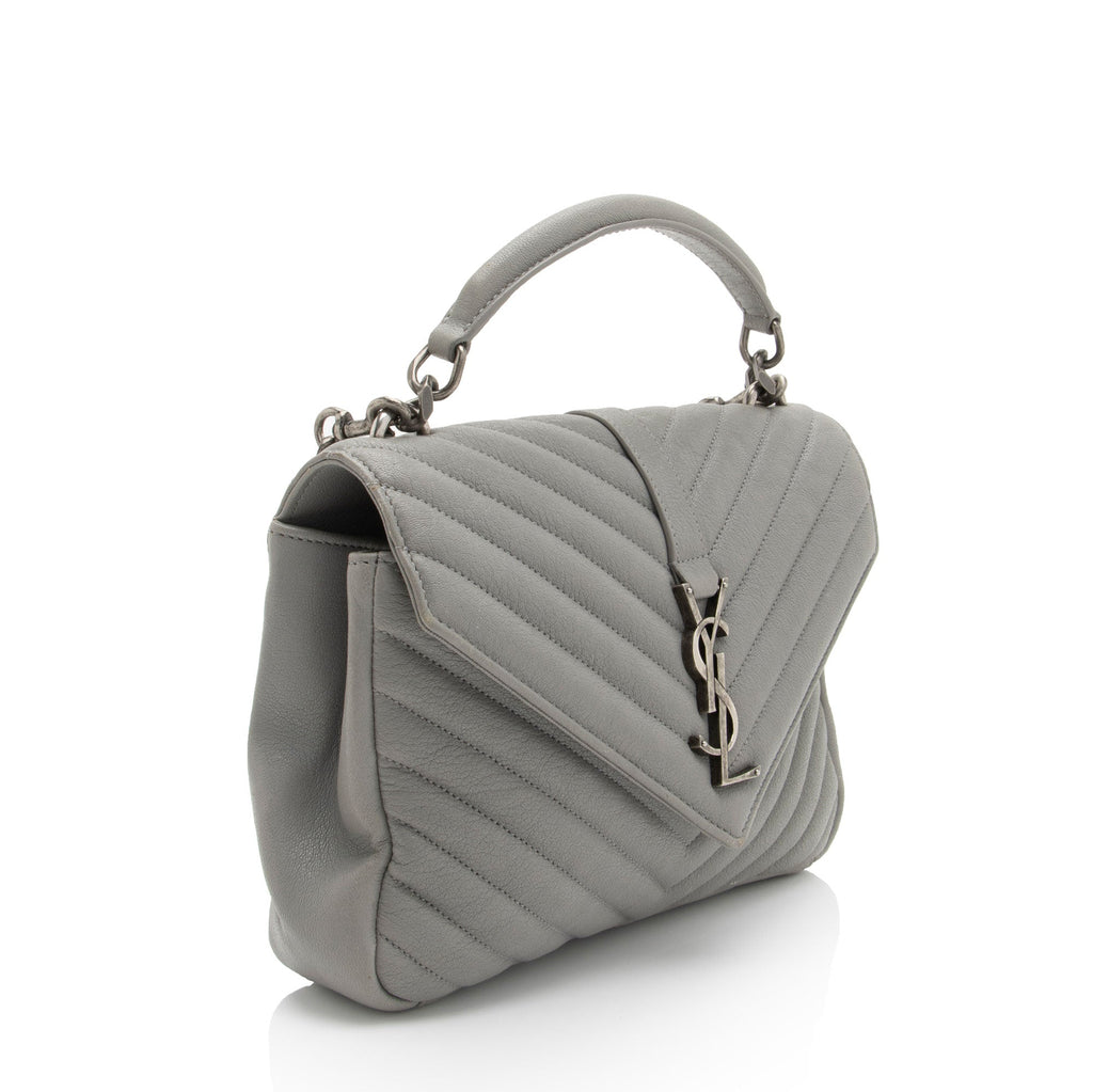 Saint Laurent Matelasse Calfskin Monogram College Medium Shoulder Bag (SHF-D2O1lS)
