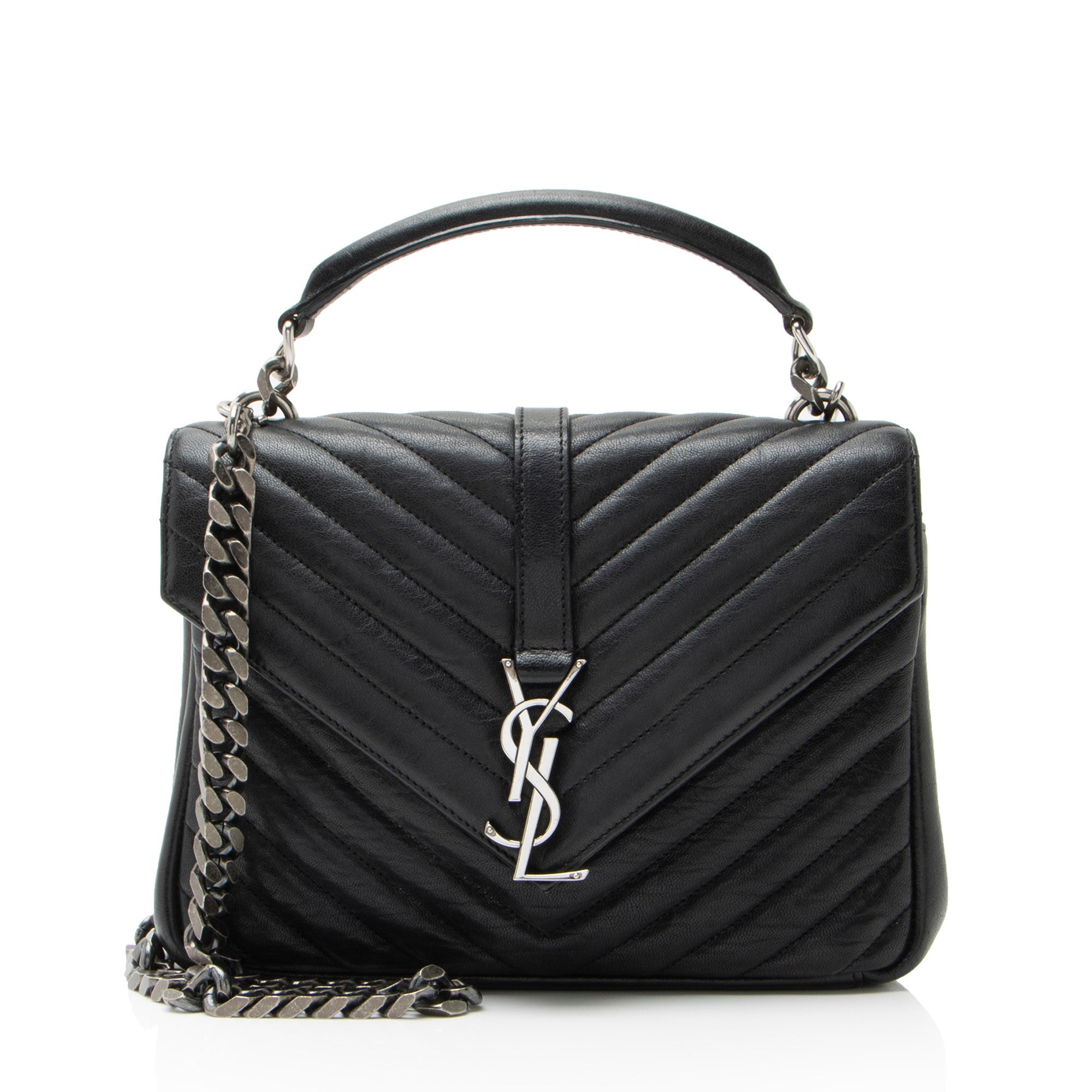Saint Laurent Matelasse Calfskin Monogram College Medium Shoulder Bag