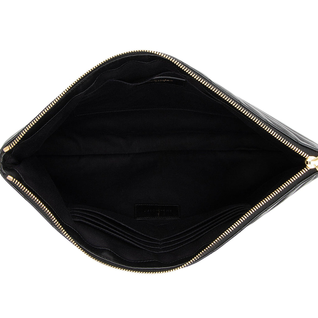 Saint Laurent Matelasse Calfskin Monogram Large Wristlet (SHF-Cxxp2w)