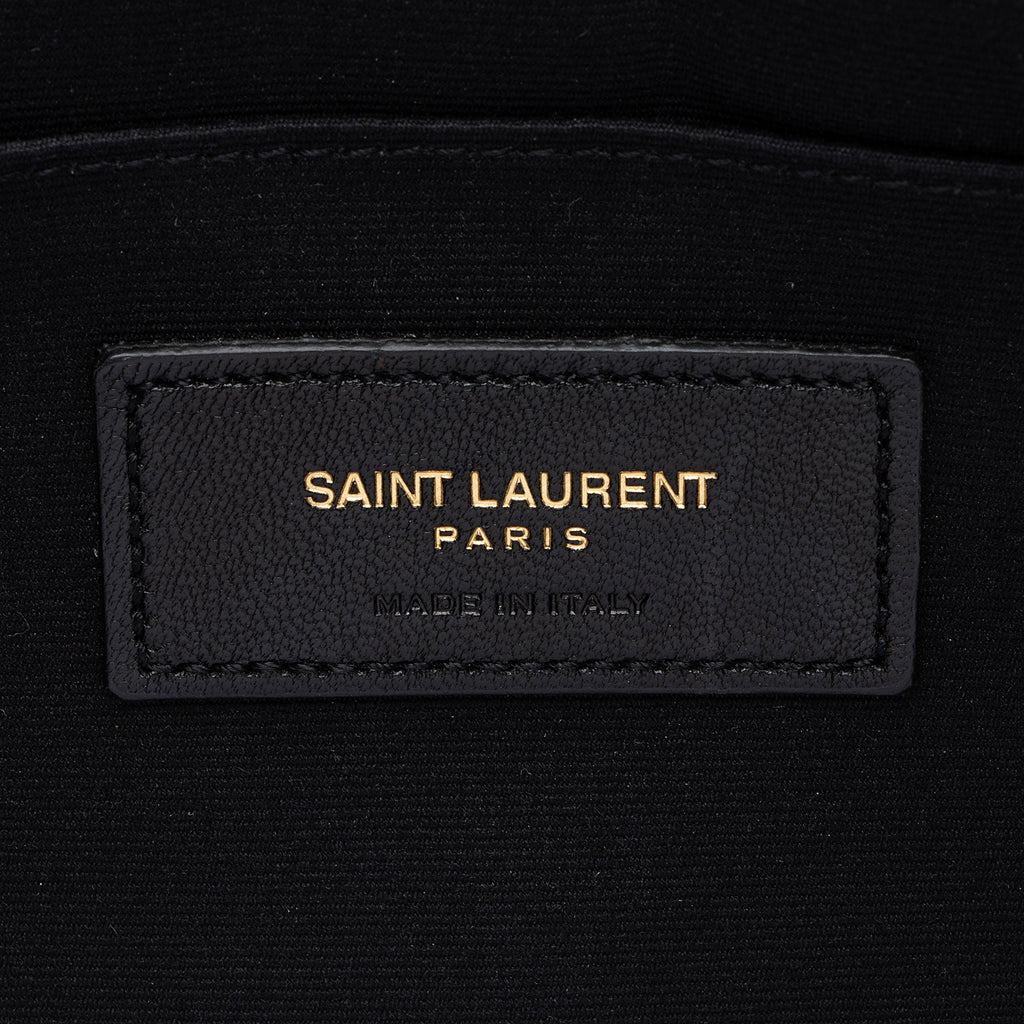 Saint Laurent Matelasse Calfskin Monogram Large Wristlet (SHF-J3F1B7)