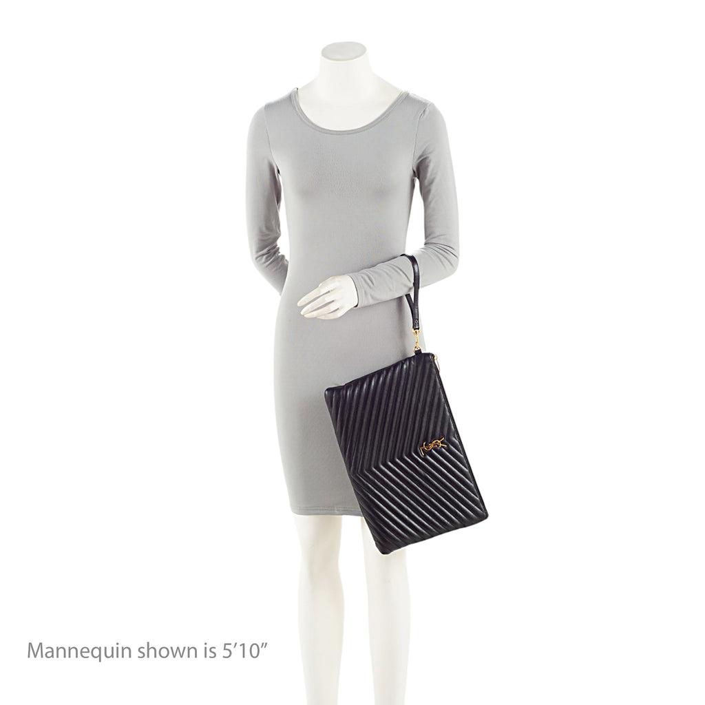 Saint Laurent Matelasse Calfskin Monogram Large Wristlet