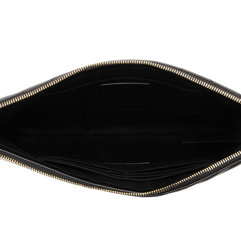 Saint Laurent Matelasse Calfskin Monogram Large Wristlet