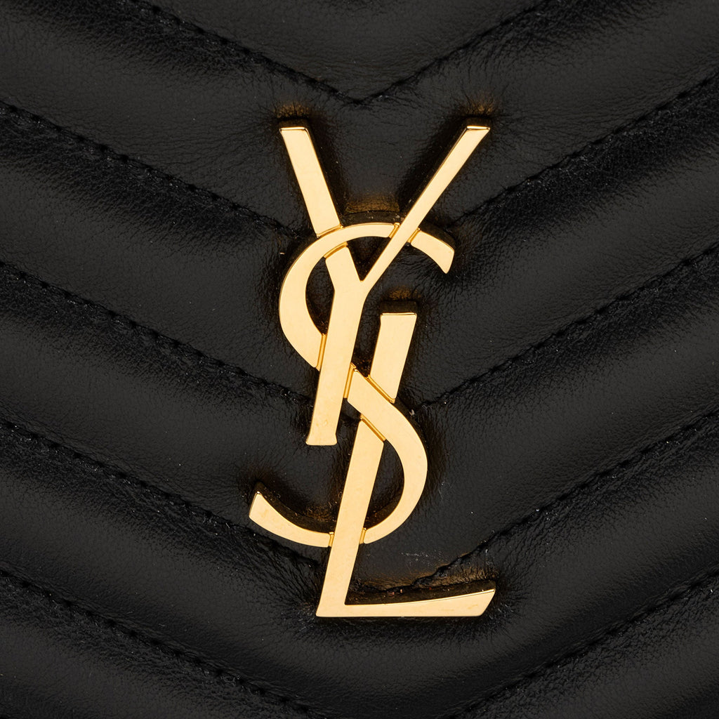 Saint Laurent Matelasse Calfskin Monogram Large Wristlet