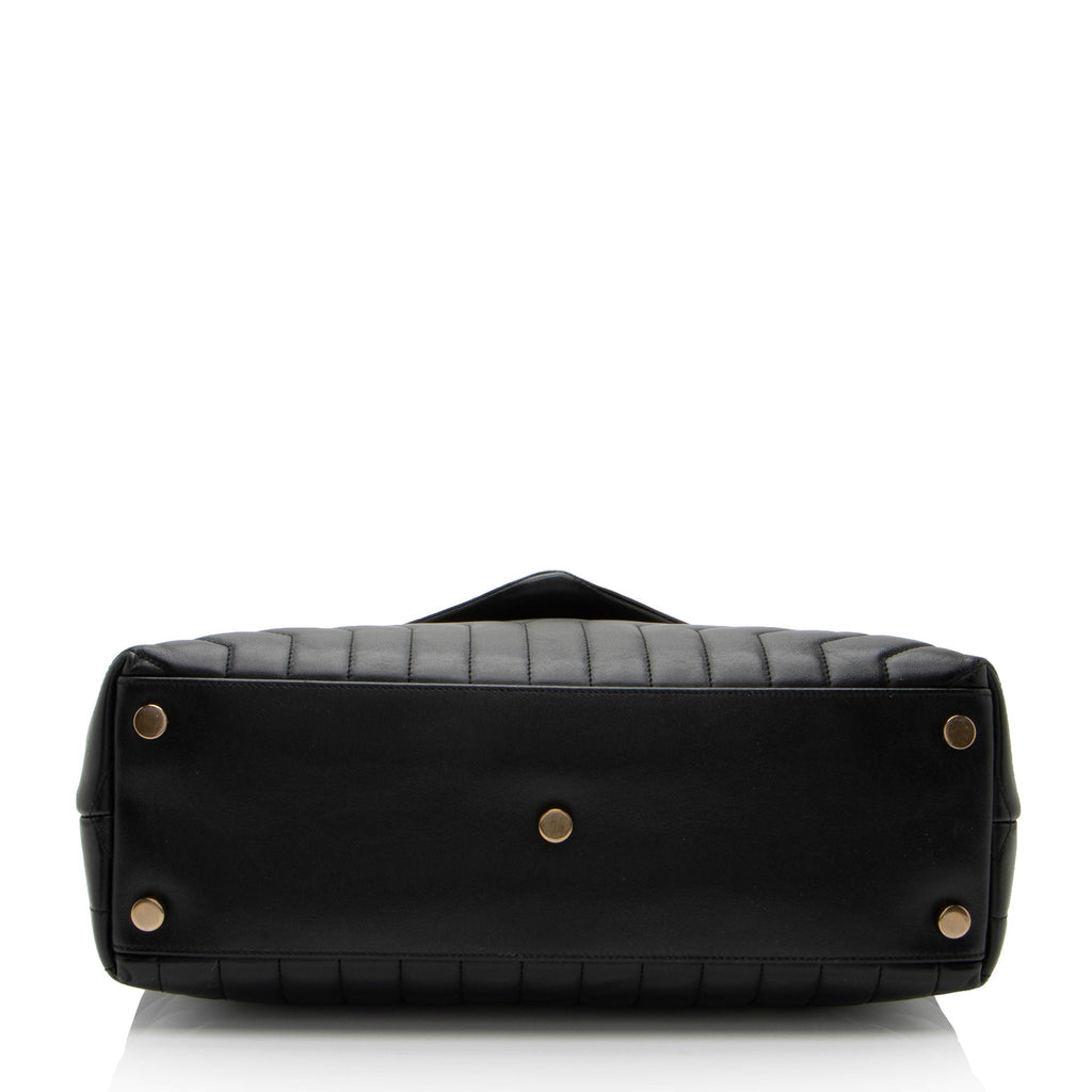 Saint Laurent Matelasse Calfskin Monogram LouLou Chain Large Shoulder Bag