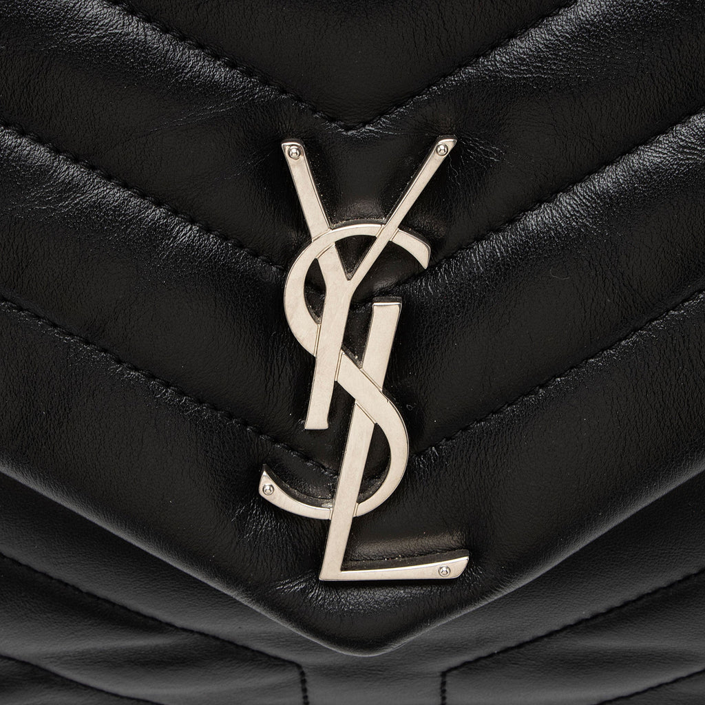 Saint Laurent Matelasse Calfskin Monogram LouLou Chain Large Shoulder Bag