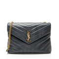 Saint Laurent Matelasse Calfskin Monogram LouLou Chain Medium Shoulder Bag