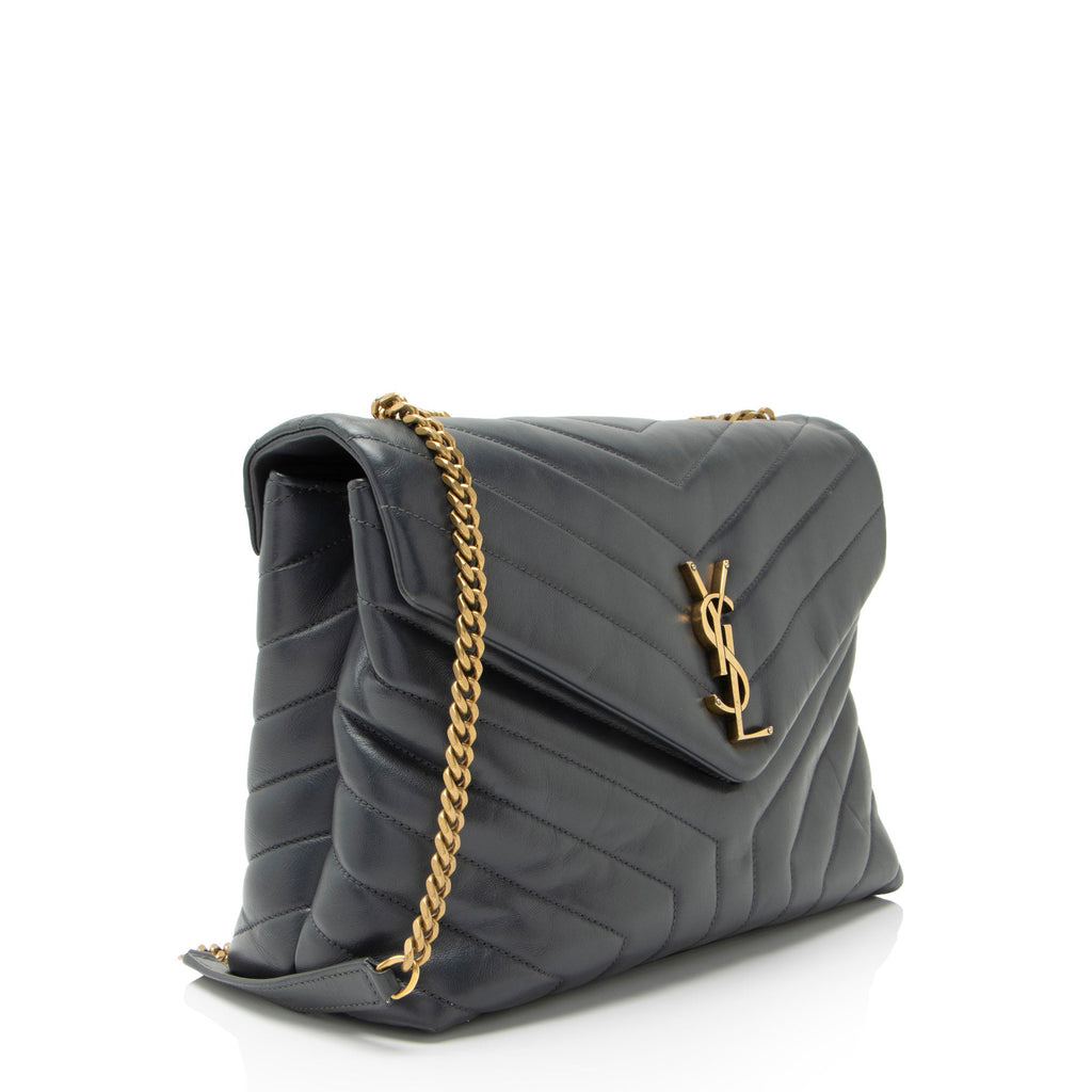 Saint Laurent Matelasse Calfskin Monogram LouLou Chain Medium Shoulder Bag