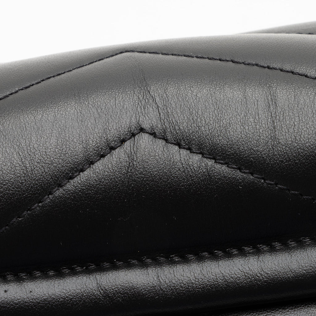 Saint Laurent Matelasse Calfskin Monogram LouLou Chain Medium Shoulder Bag (SHF-22876)