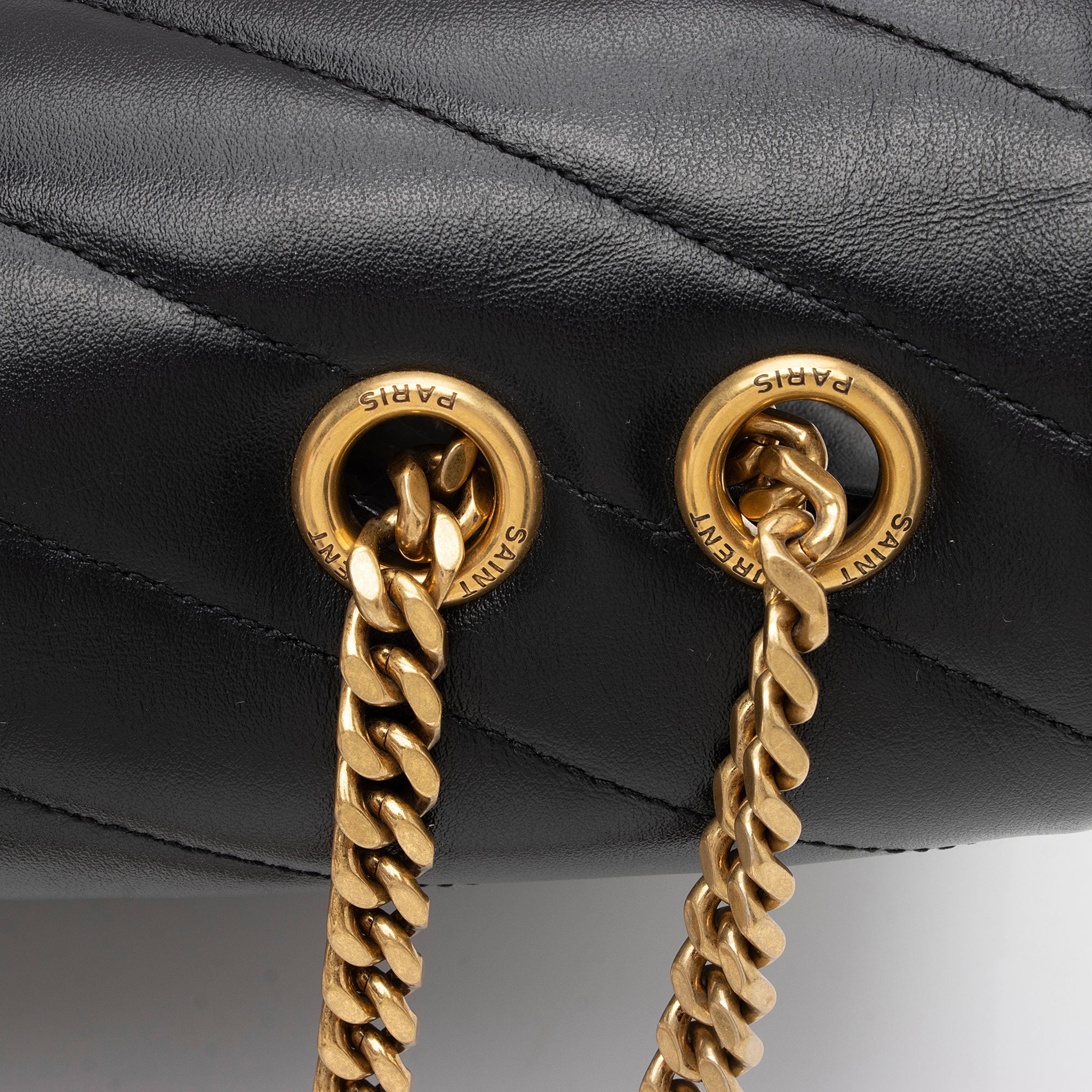 Saint Laurent Matelasse Calfskin Monogram LouLou Chain Medium Shoulder Bag