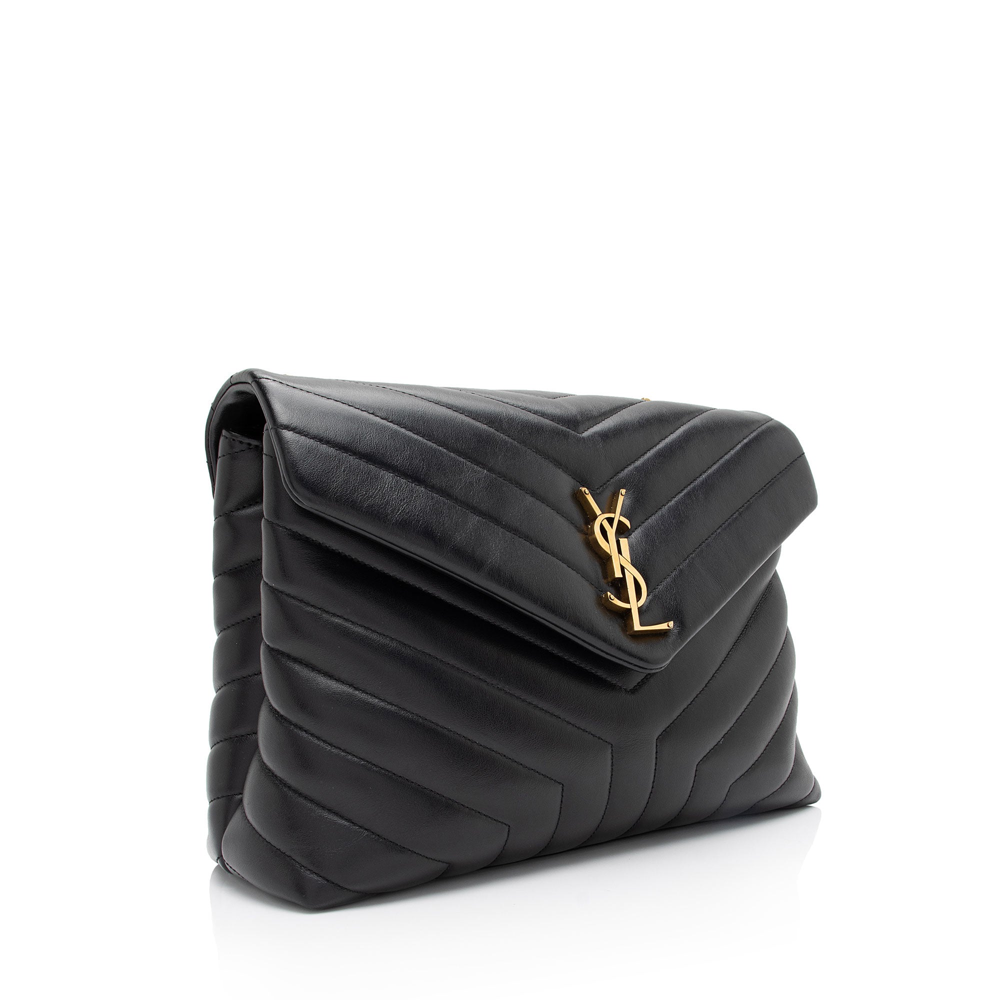 Saint Laurent Matelasse Calfskin Monogram LouLou Chain Medium Shoulder Bag