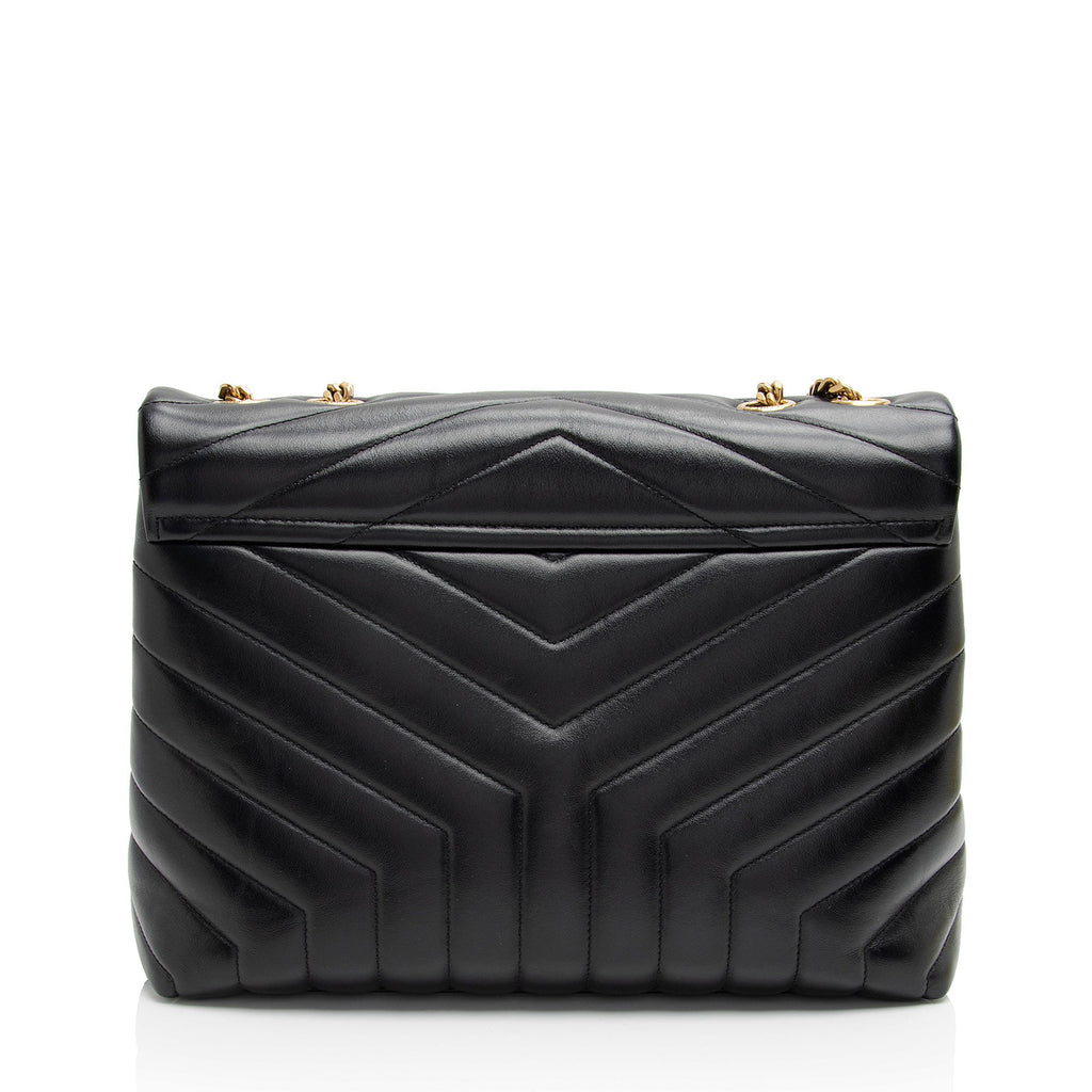 Saint Laurent Matelasse Calfskin Monogram LouLou Chain Medium Shoulder Bag (SHF-m6cEGy)