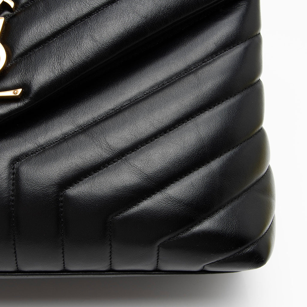 Saint Laurent Matelasse Calfskin Monogram LouLou Chain Medium Shoulder Bag (SHF-m6cEGy)