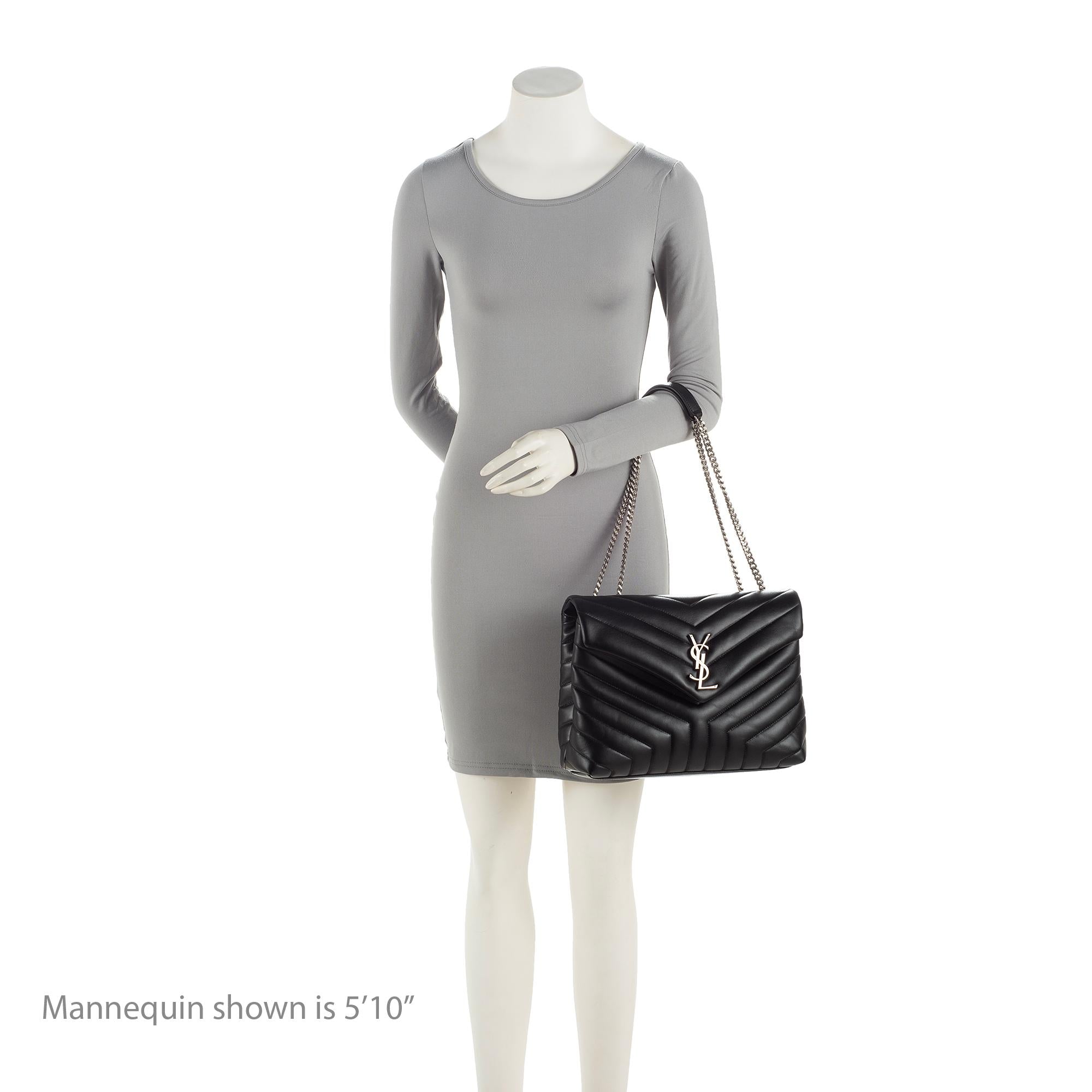 Saint Laurent Matelasse Calfskin Monogram LouLou Chain Medium Shoulder Bag (SHF-pHhqQ4)