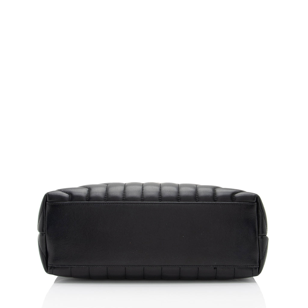 Saint Laurent Matelasse Calfskin Monogram LouLou Chain Medium Shoulder Bag (SHF-qrpSTt)
