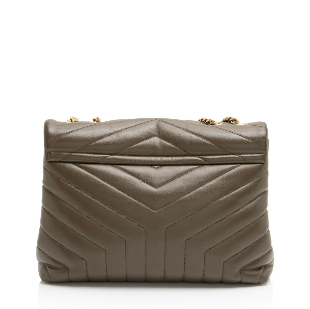 Saint Laurent Matelasse Calfskin Monogram LouLou Chain Medium Shoulder Bag (SHF-Tz5A5L)