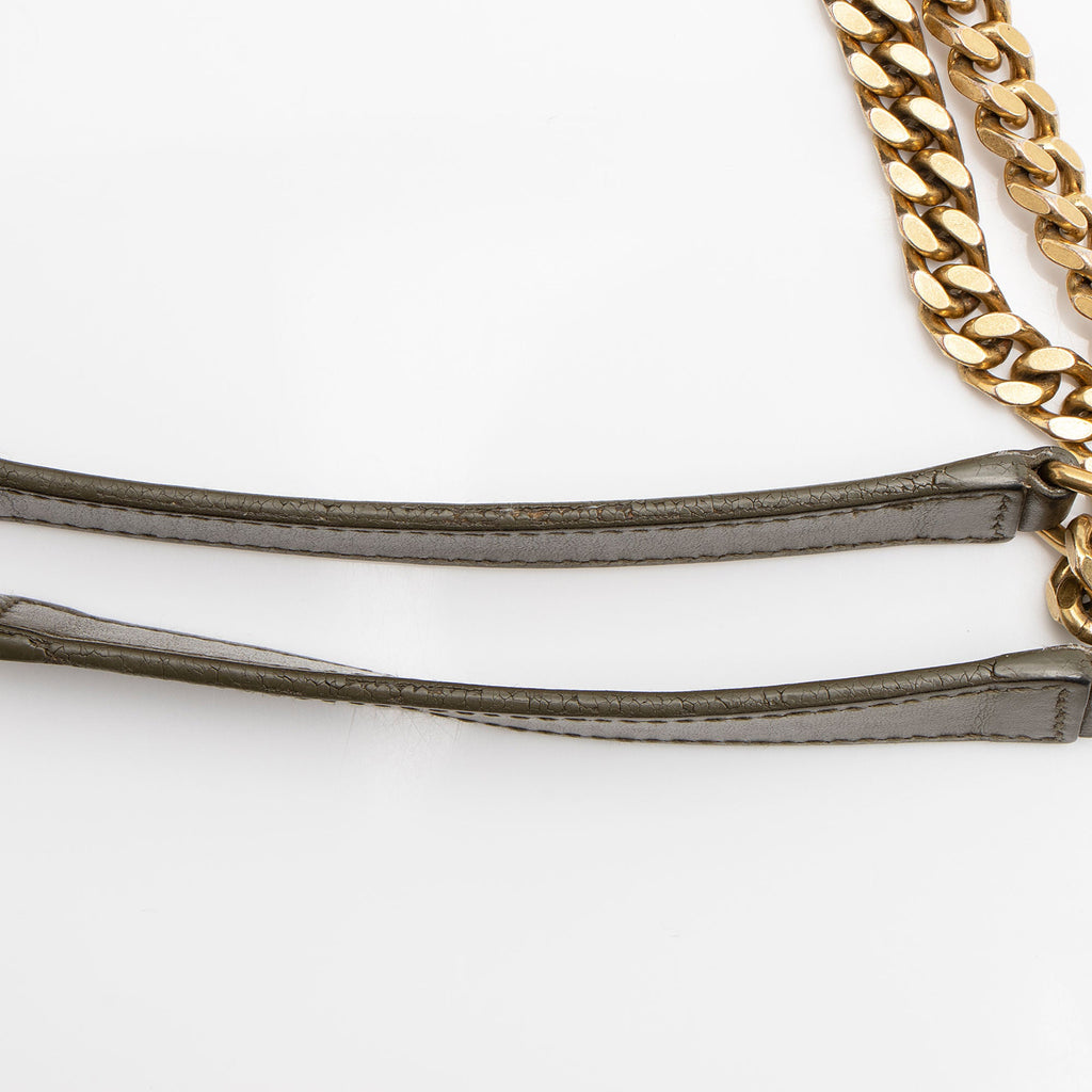 Saint Laurent Matelasse Calfskin Monogram LouLou Chain Medium Shoulder Bag (SHF-Tz5A5L)