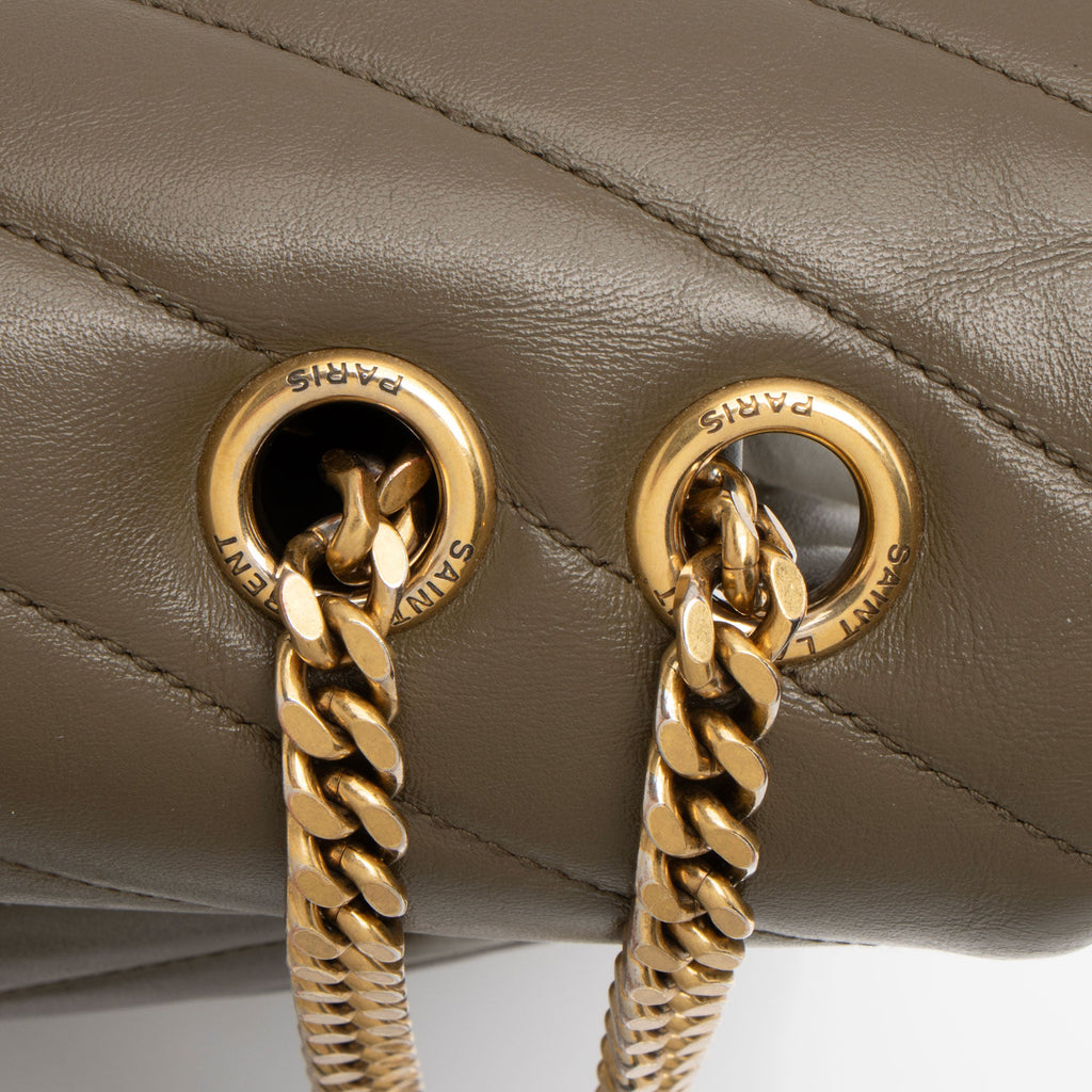 Saint Laurent Matelasse Calfskin Monogram LouLou Chain Medium Shoulder Bag (SHF-Tz5A5L)