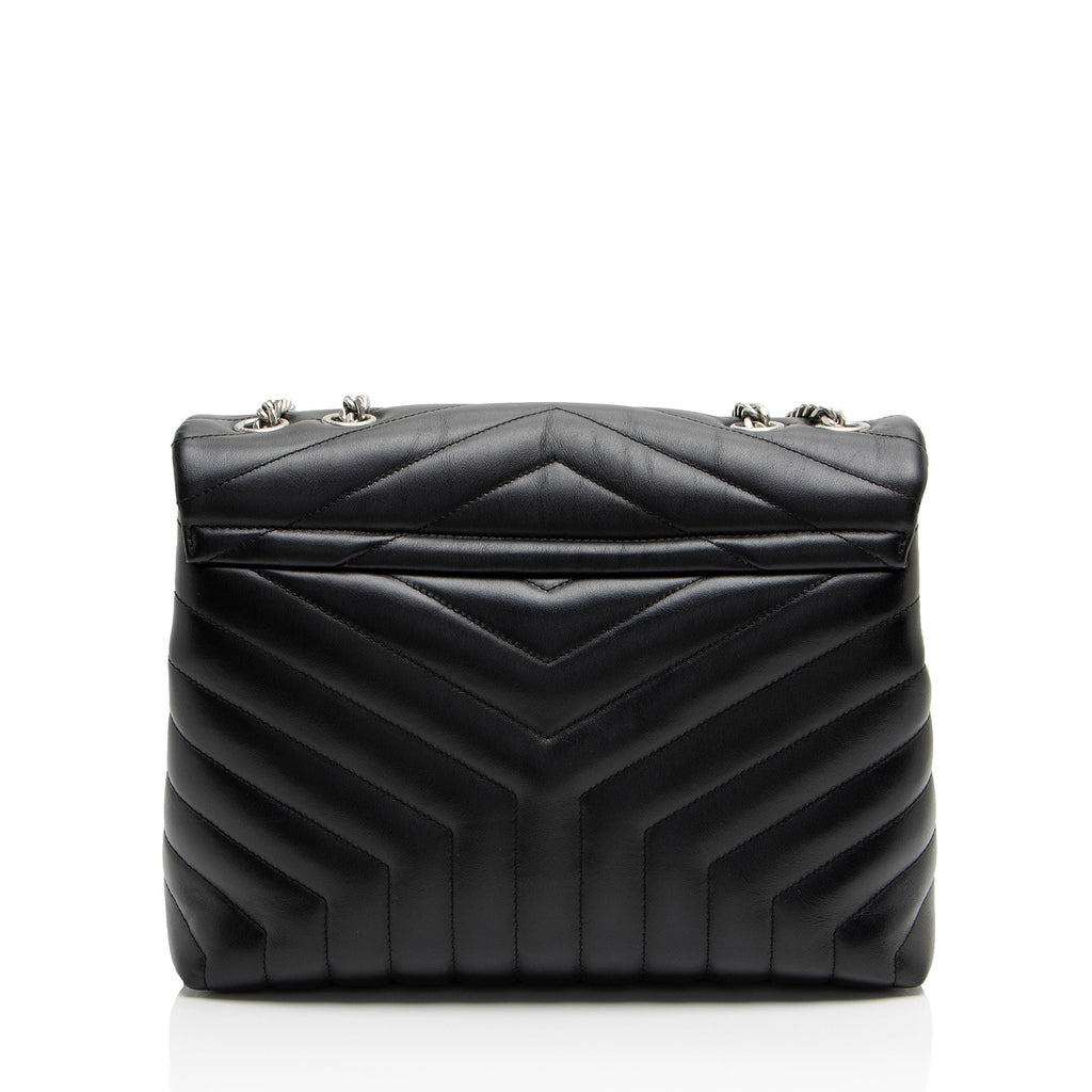 Saint Laurent Matelasse Calfskin Monogram LouLou Chain Medium Shoulder Bag