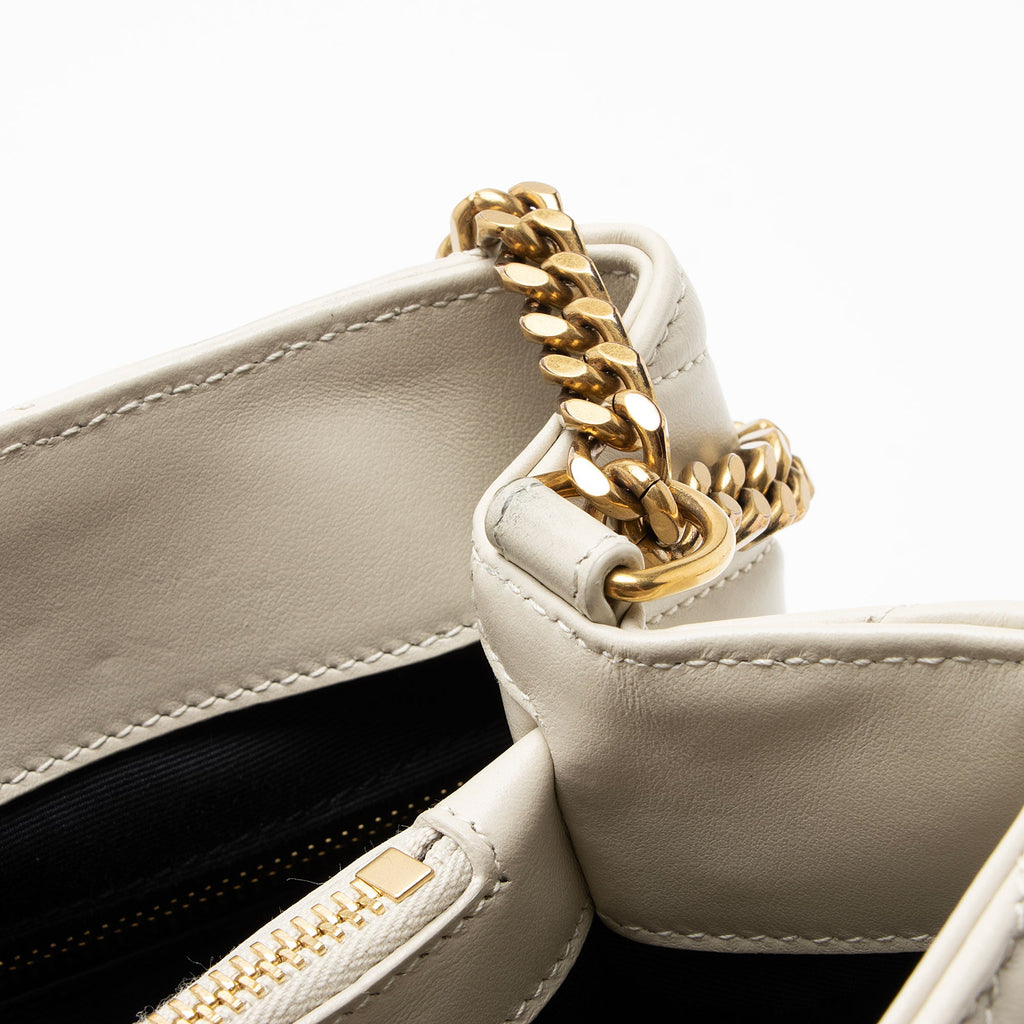 Saint Laurent Matelasse Calfskin Monogram LouLou Chain Medium Shoulder Bag