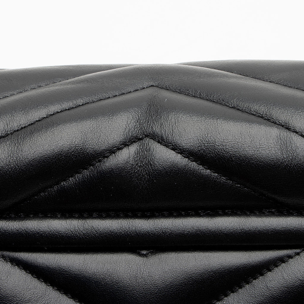 Saint Laurent Matelasse Calfskin Monogram LouLou Chain Medium Shoulder Bag