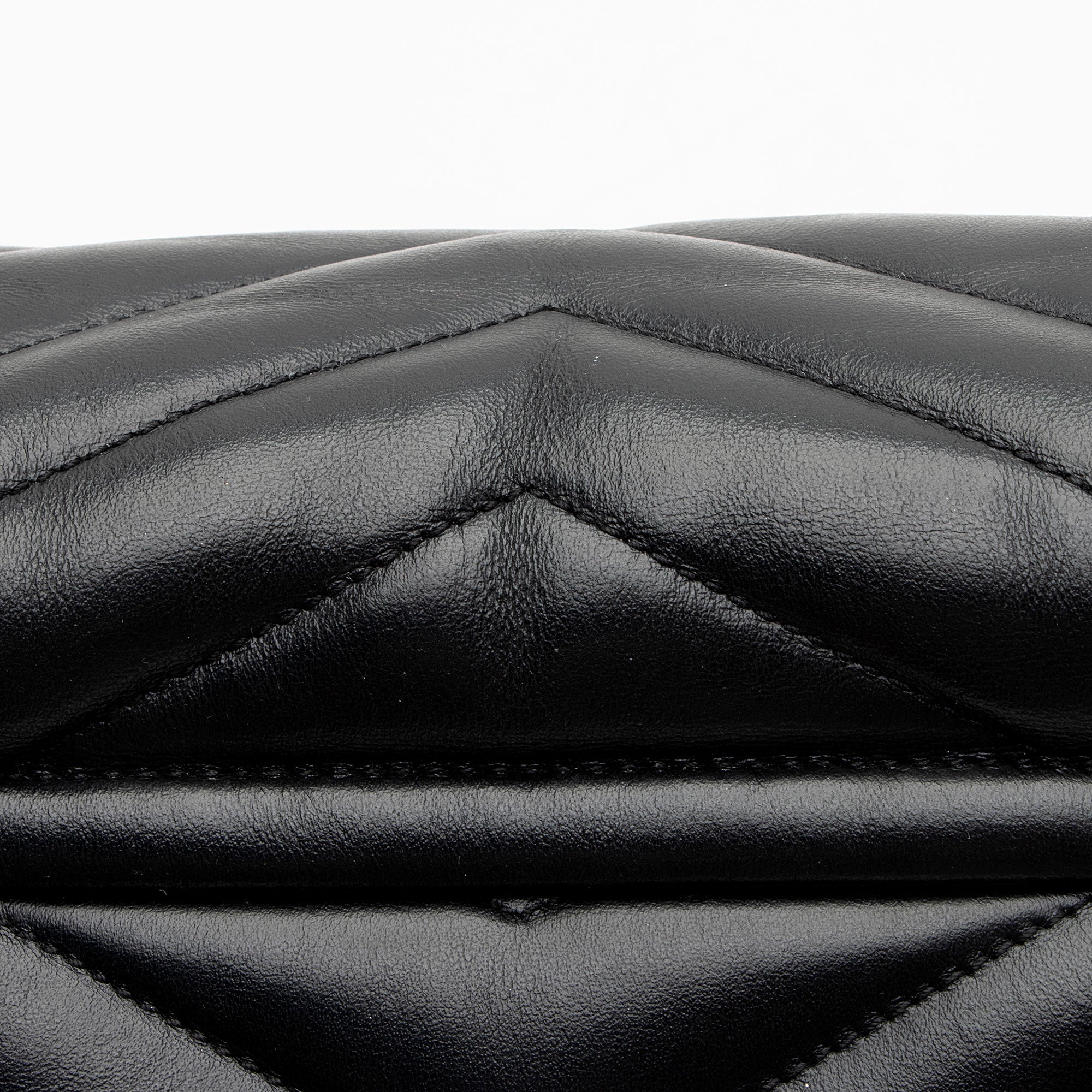 Saint Laurent Matelasse Calfskin Monogram LouLou Chain Medium Shoulder Bag