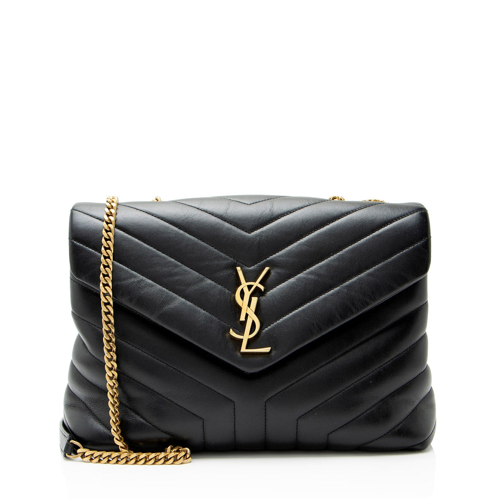 Saint Laurent Matelasse Calfskin Monogram LouLou Chain Medium Shoulder Bag