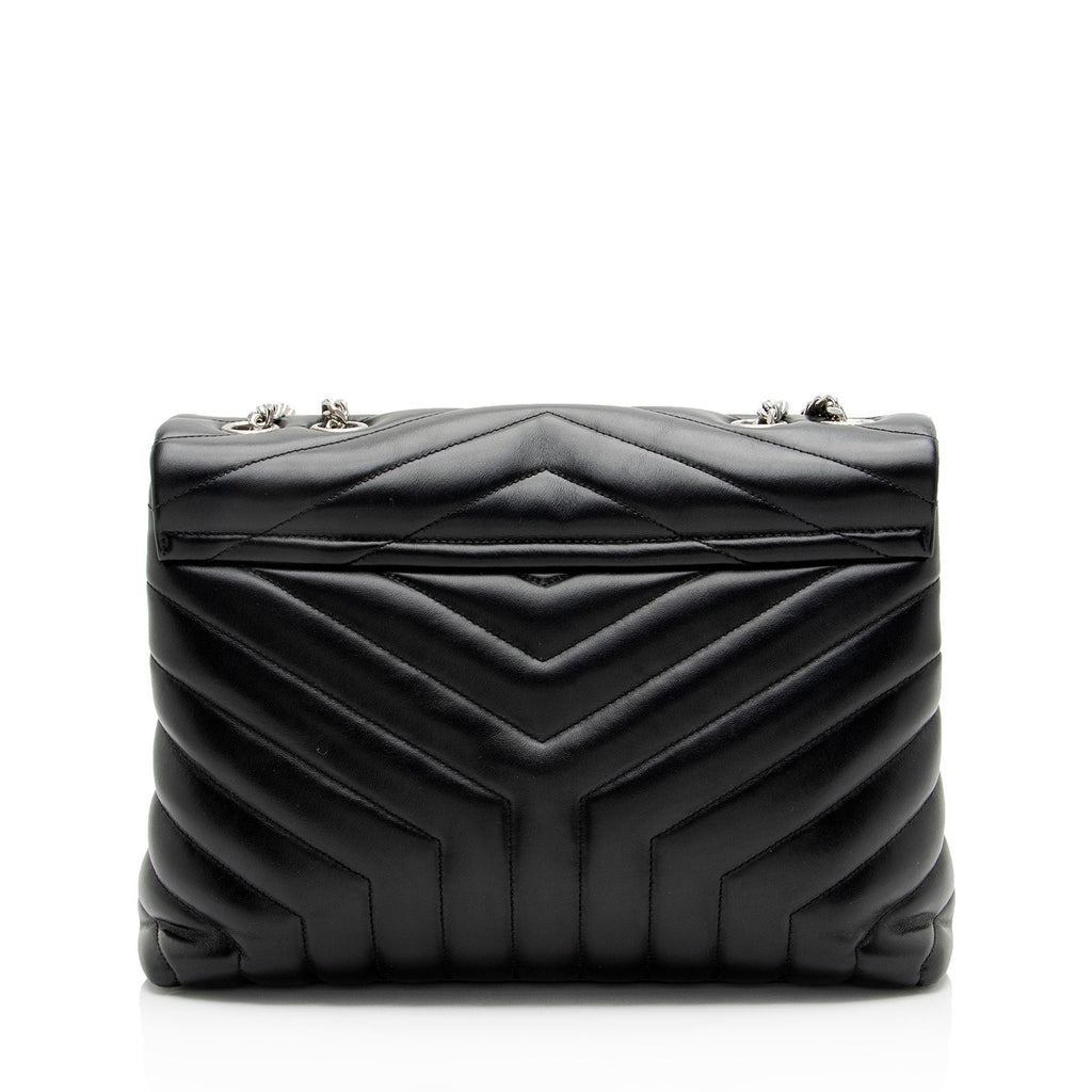 Saint Laurent Matelasse Calfskin Monogram LouLou Chain Medium Shoulder Bag
