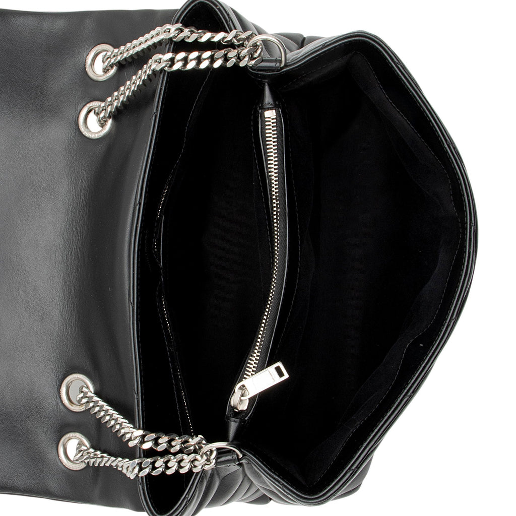 Saint Laurent Matelasse Calfskin Monogram LouLou Chain Medium Shoulder Bag