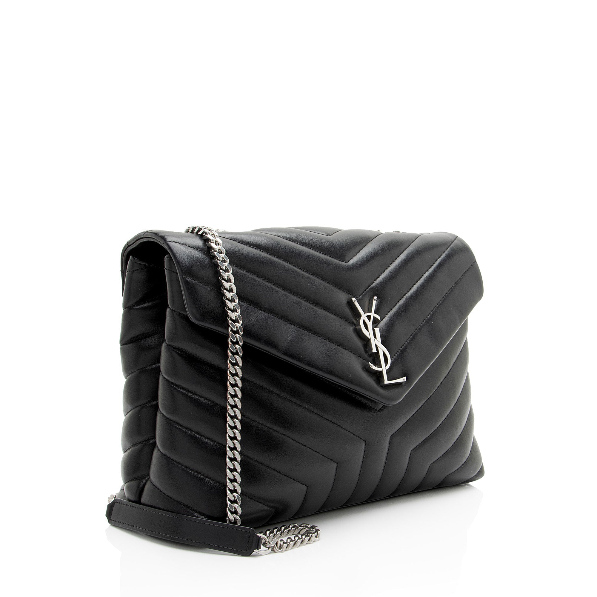 Saint Laurent Matelasse Calfskin Monogram LouLou Chain Medium Shoulder Bag