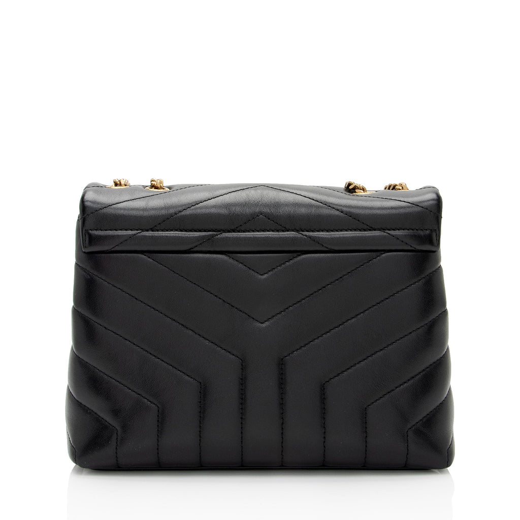 Saint Laurent Matelasse Calfskin Monogram LouLou Chain Small Crossbody (SHF-8o8aXB)