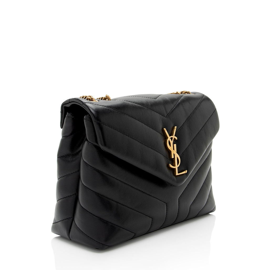 Saint Laurent Matelasse Calfskin Monogram LouLou Chain Small Crossbody (SHF-8o8aXB)