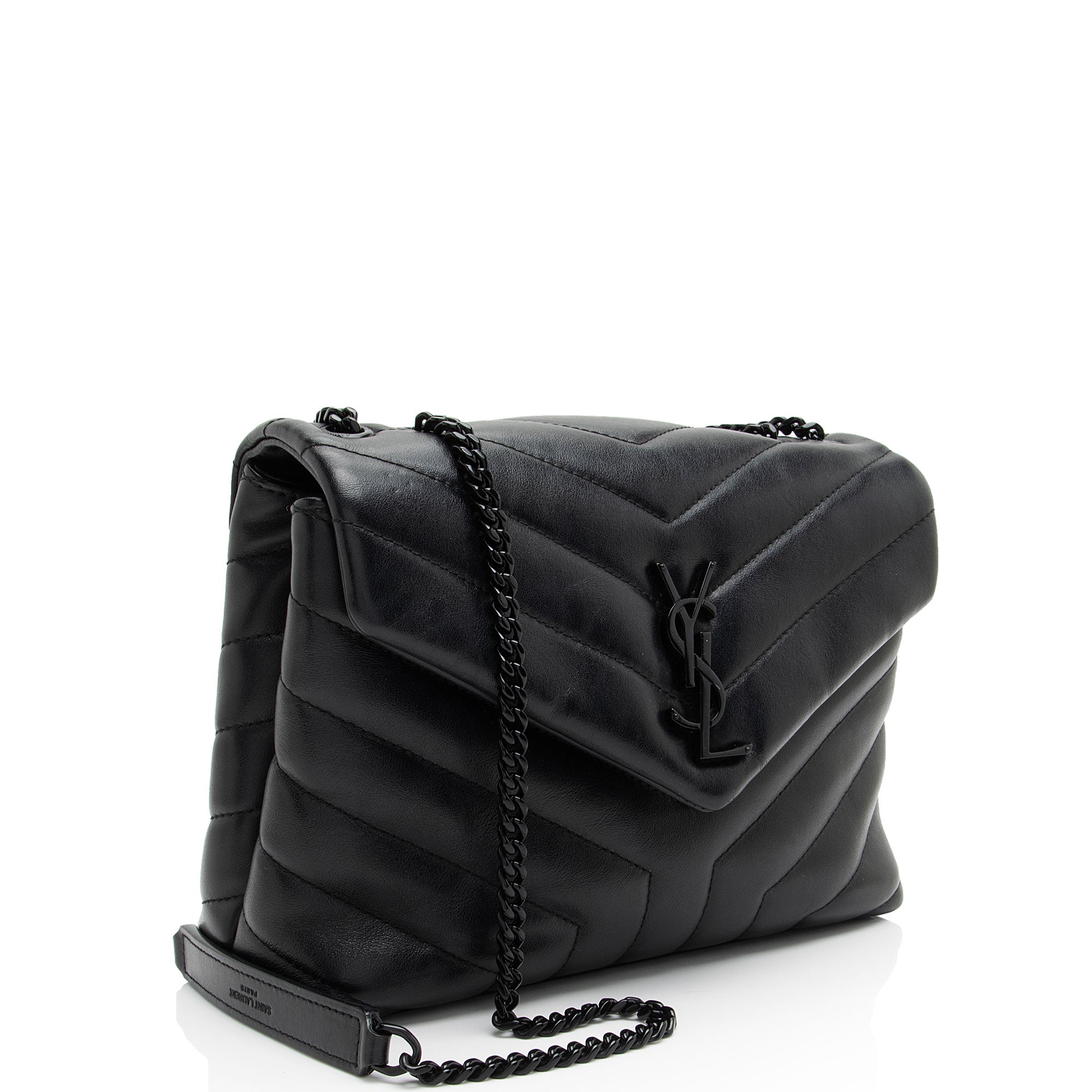 Saint Laurent Matelasse Calfskin Monogram LouLou Chain Small Crossbody (SHF-Q3tPOo)