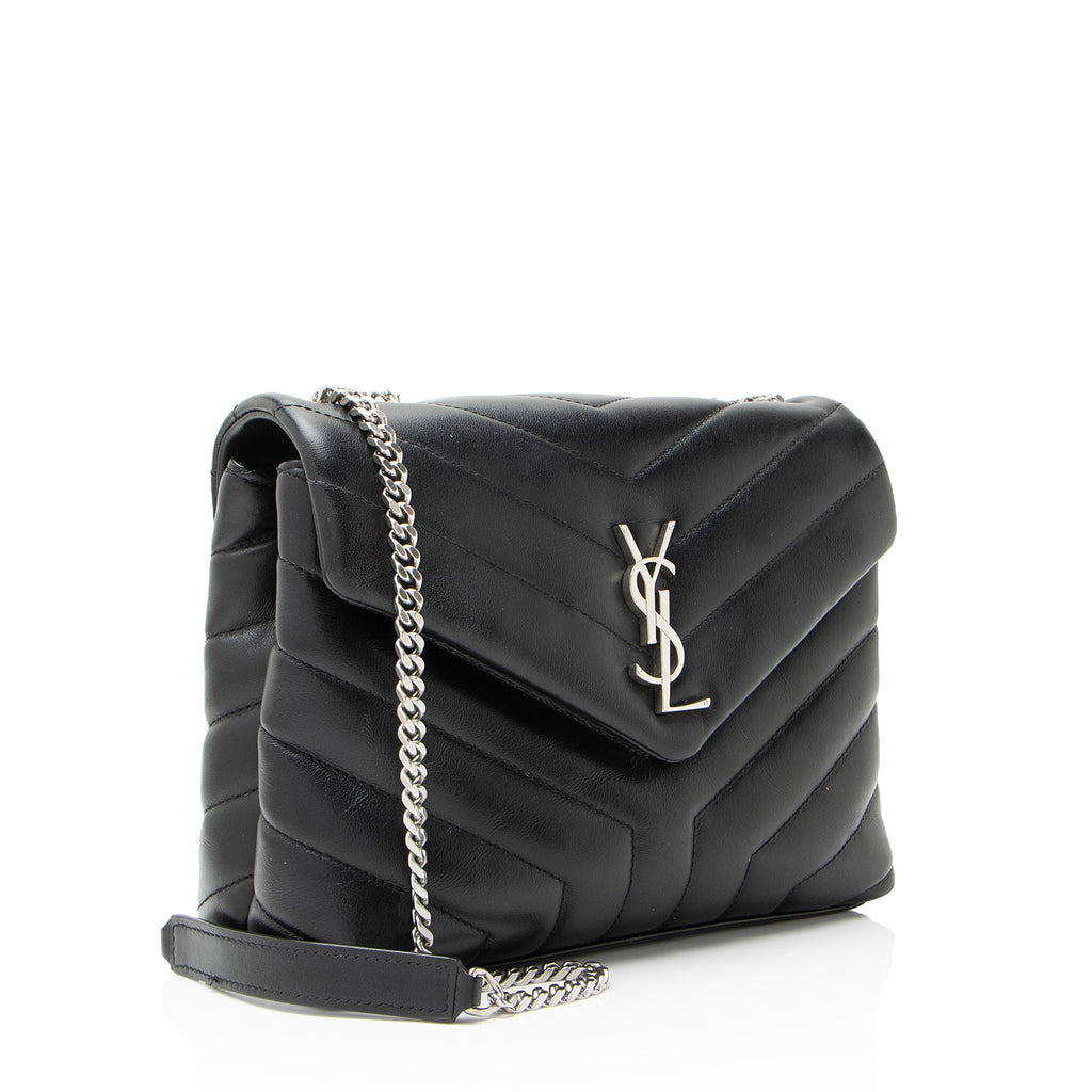Saint Laurent Matelasse Calfskin Monogram LouLou Chain Small Shoulder Bag