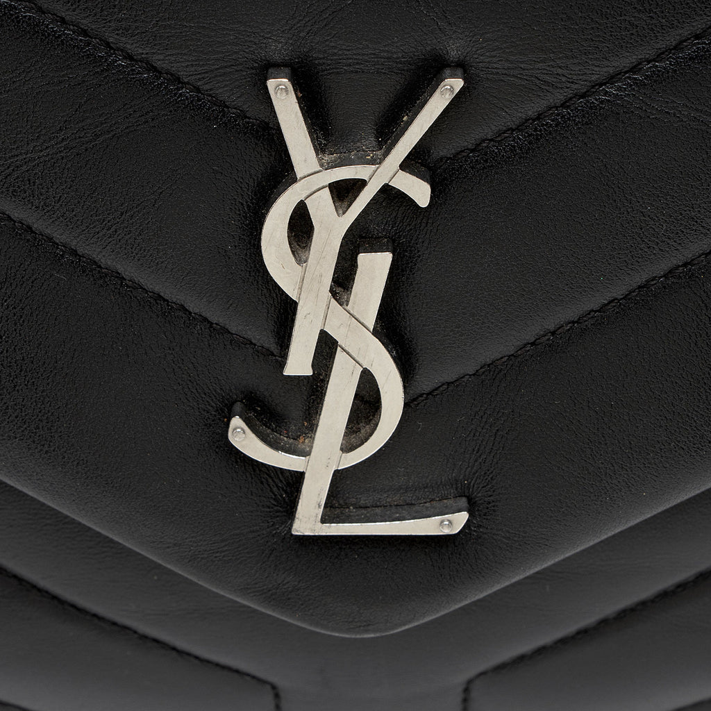 Saint Laurent Matelasse Calfskin Monogram LouLou Chain Small Crossbody