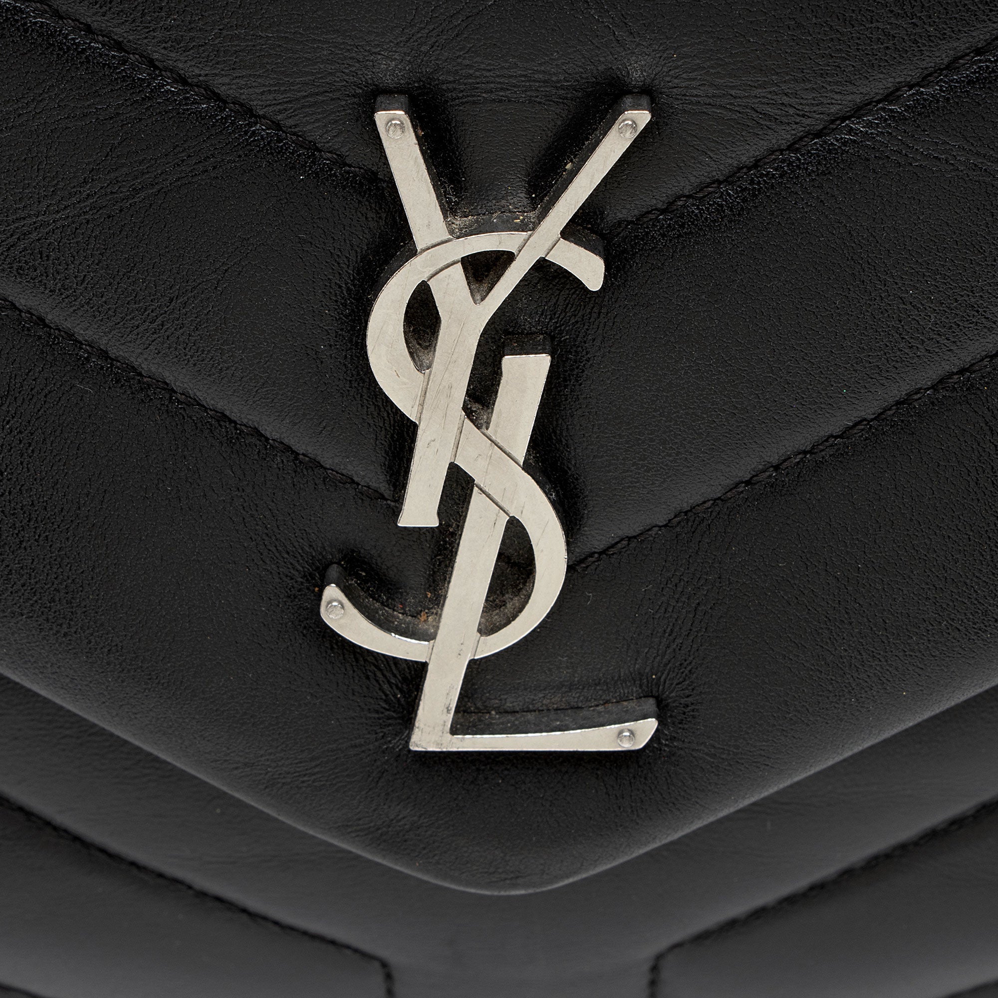 Saint Laurent Matelasse Calfskin Monogram LouLou Chain Small Crossbody