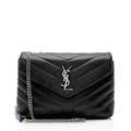Saint Laurent Matelasse Calfskin Monogram LouLou Chain Small Crossbody
