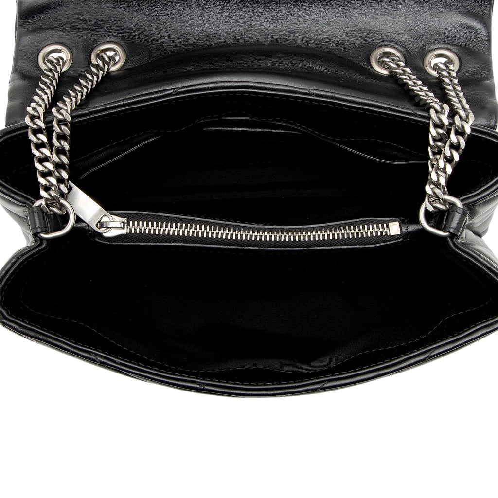 Saint Laurent Matelasse Calfskin Monogram LouLou Chain Small Crossbody