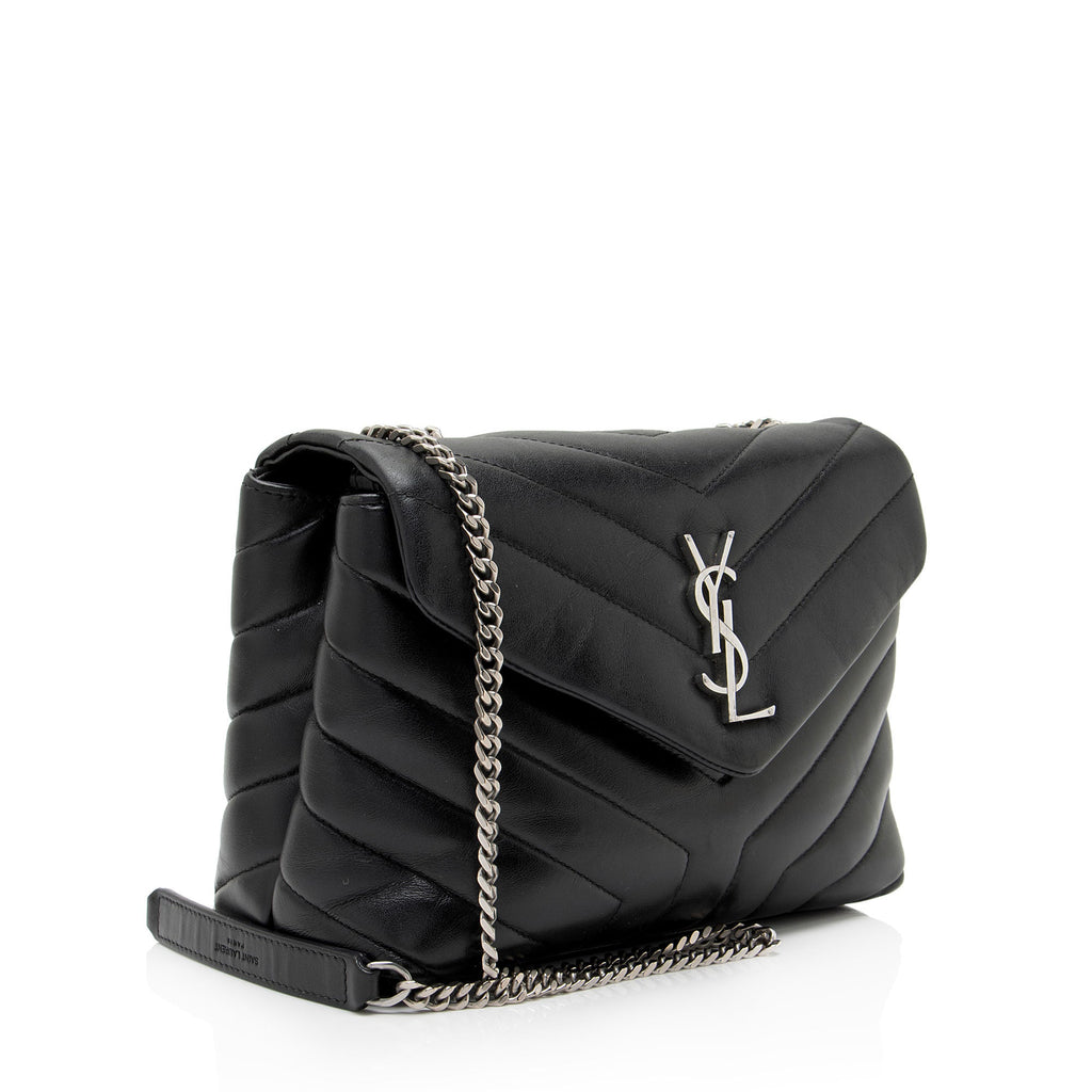 Saint Laurent Matelasse Calfskin Monogram LouLou Chain Small Crossbody