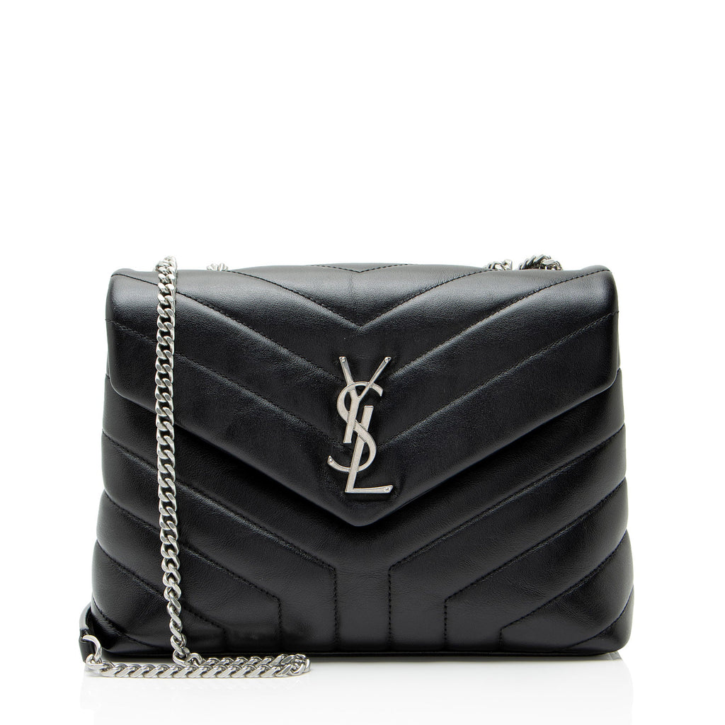 Saint Laurent Matelasse Calfskin Monogram LouLou Chain Small Shoulder Bag
