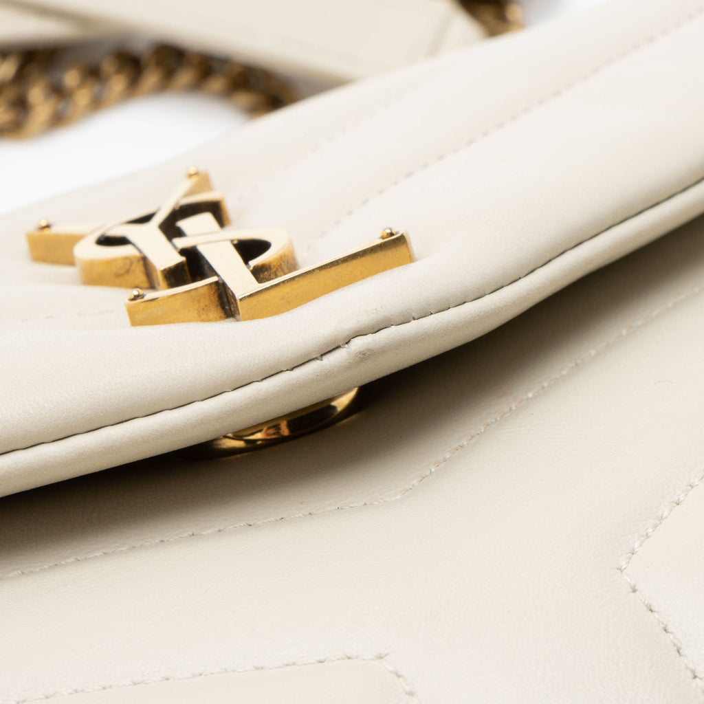 Saint Laurent Matelasse Calfskin Monogram LouLou Chain Small Shoulder Bag