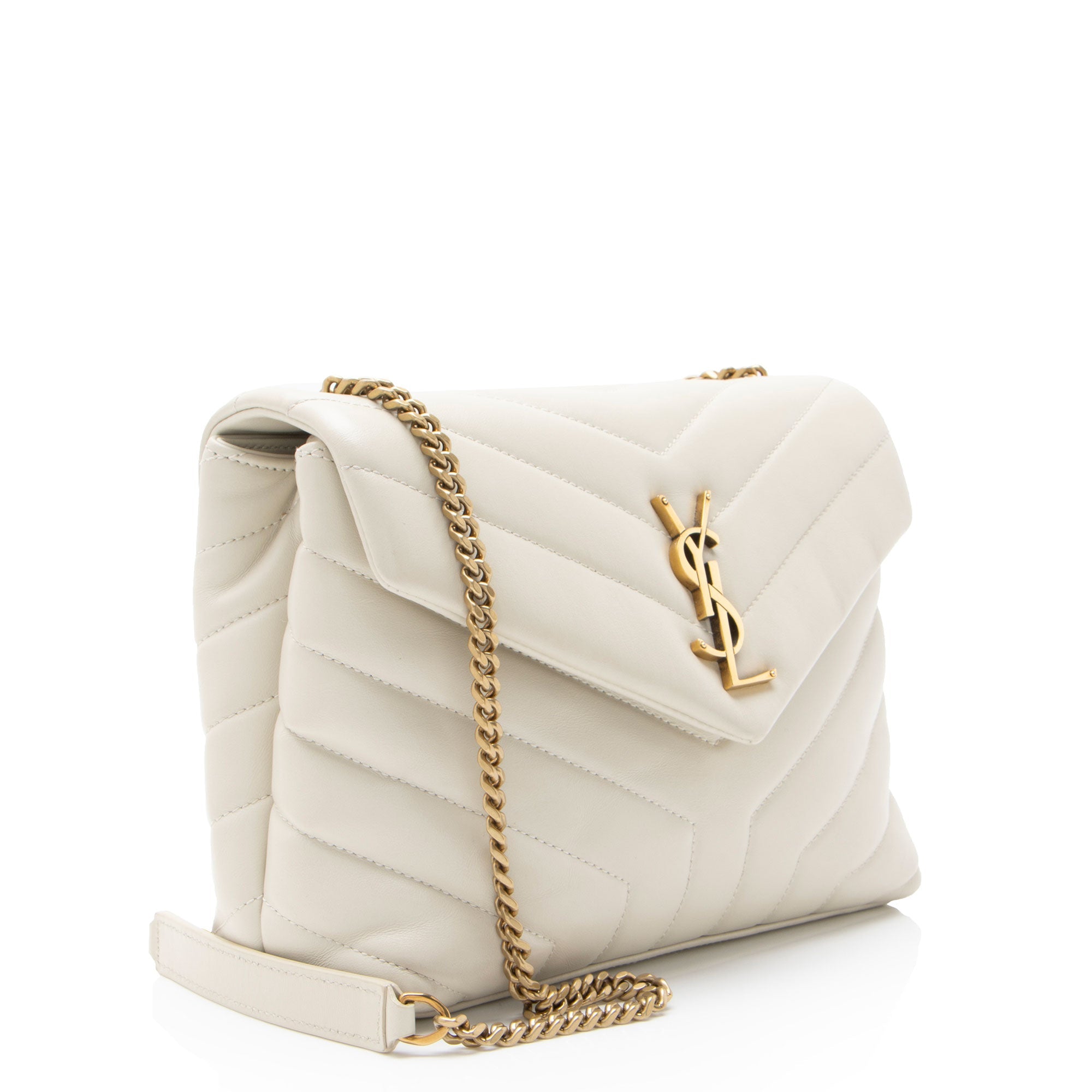 Saint Laurent Matelasse Calfskin Monogram LouLou Chain Small Shoulder Bag