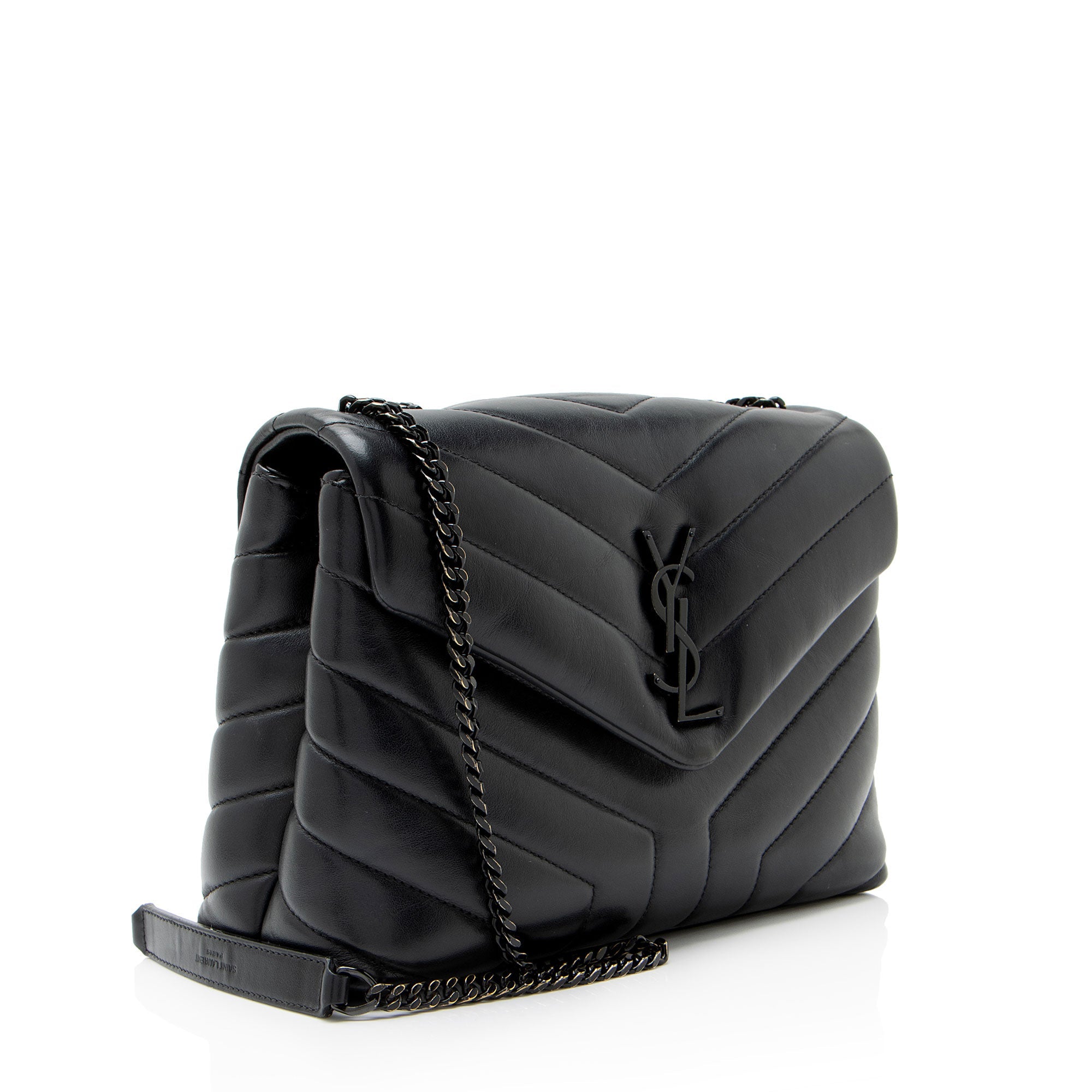 Saint Laurent Matelasse Calfskin Monogram LouLou Chain Small Shoulder Bag