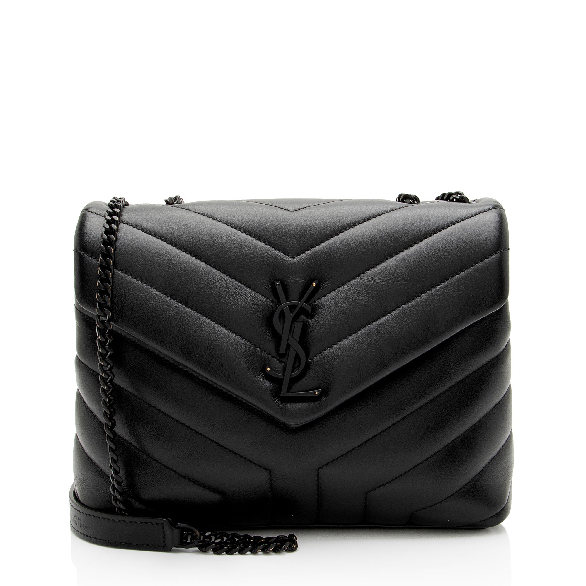 Saint Laurent Matelasse Calfskin Monogram LouLou Chain Small Shoulder Bag