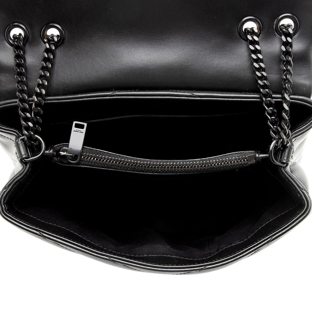 Saint Laurent Matelasse Calfskin Monogram LouLou Chain Small Shoulder Bag