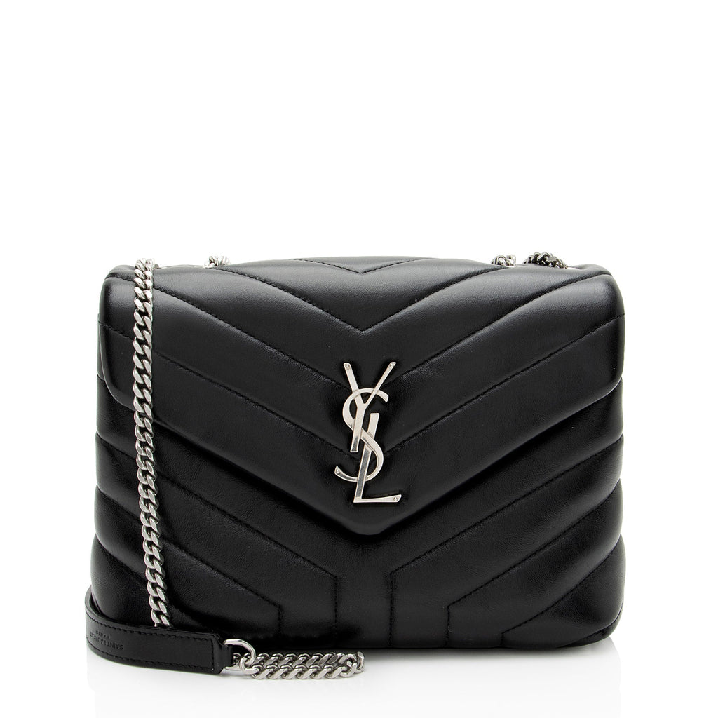 Saint Laurent Matelasse Calfskin Monogram LouLou Chain Small Shoulder Bag