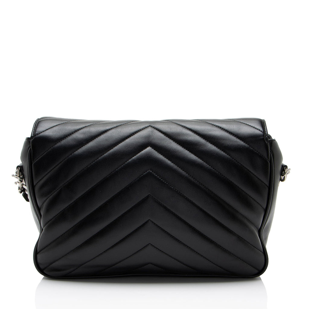 Saint Laurent Matelasse Calfskin Monogram LouLou Slouchy Large Shoulder Bag