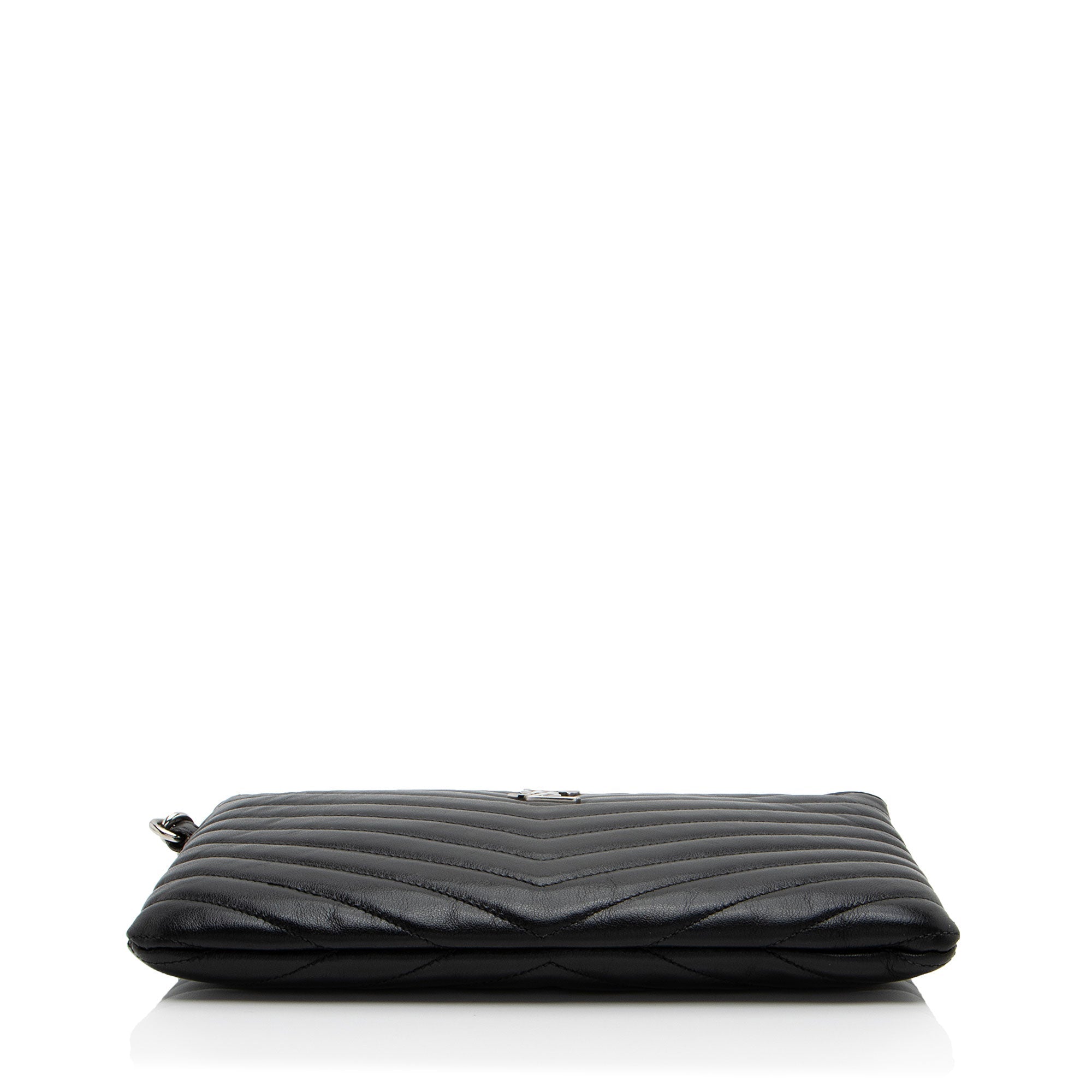 Saint Laurent Matelasse Calfskin Monogram Small Wristlet (SHF-6zoV5w)