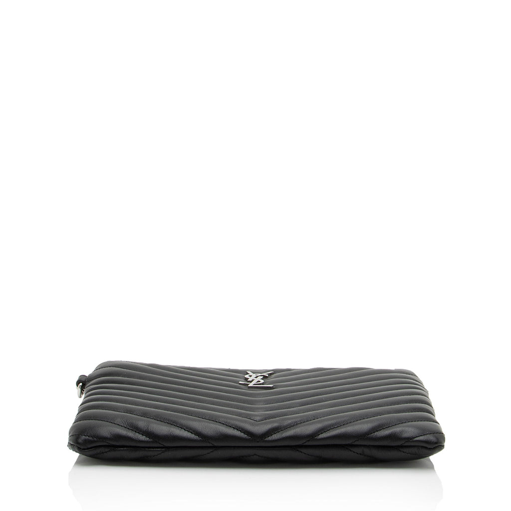 Saint Laurent Matelasse Calfskin Monogram Small Wristlet