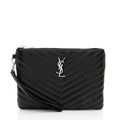 Saint Laurent Matelasse Calfskin Monogram Small Wristlet